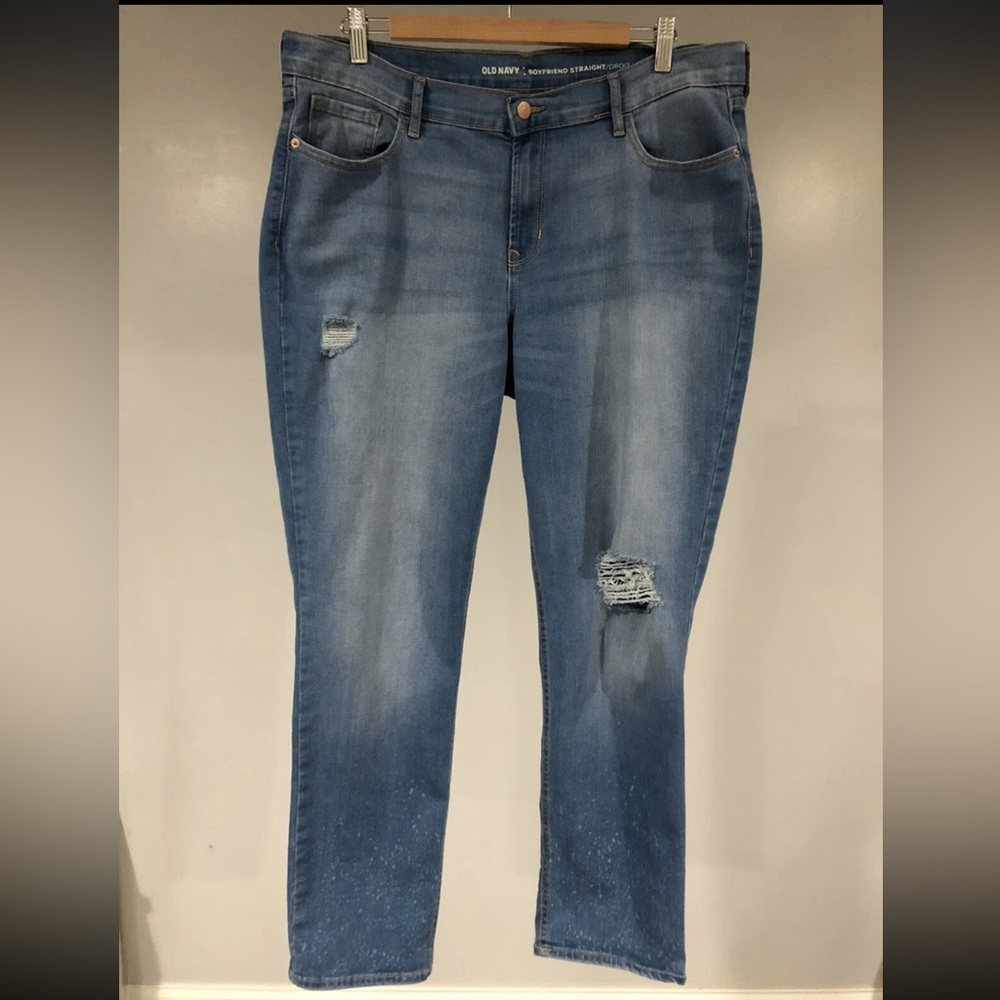 14 tall cropped old navy Blue Distressed Women Jeans